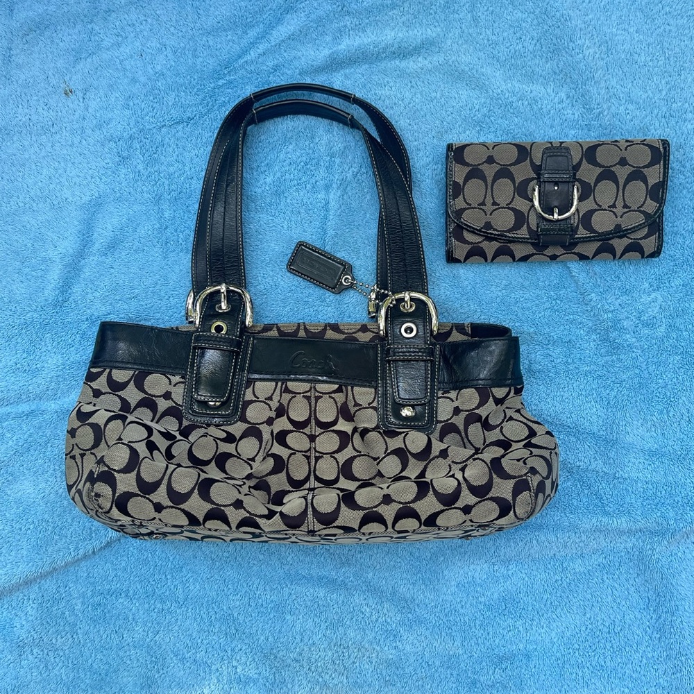 Genuine Coach purse plus matching wallet.